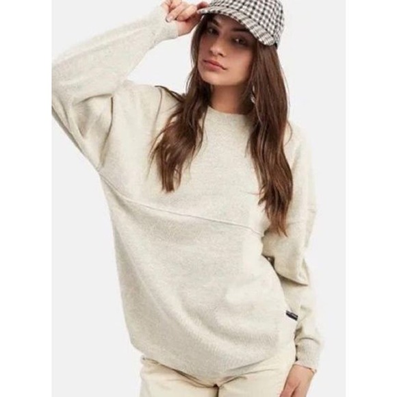 Spirit Jersey NWT Unisex Gray Saint & Sinner Knit Sweater Oversized Crew Neck S - Picture 1 of 9